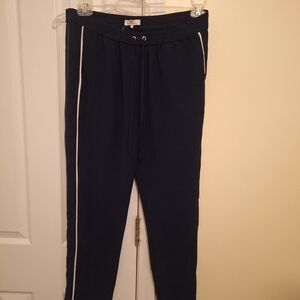 Parker Navy Track Pants with White Side Stripe Size 6